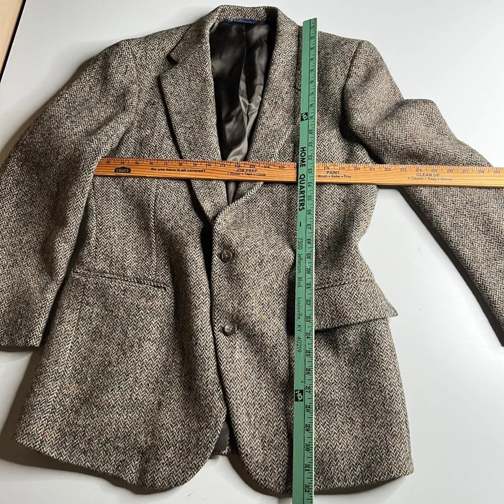 Polo Ralph Lauren Vintage Donegal Tweed Herringbone Blazer Wool Brown Mens 40R